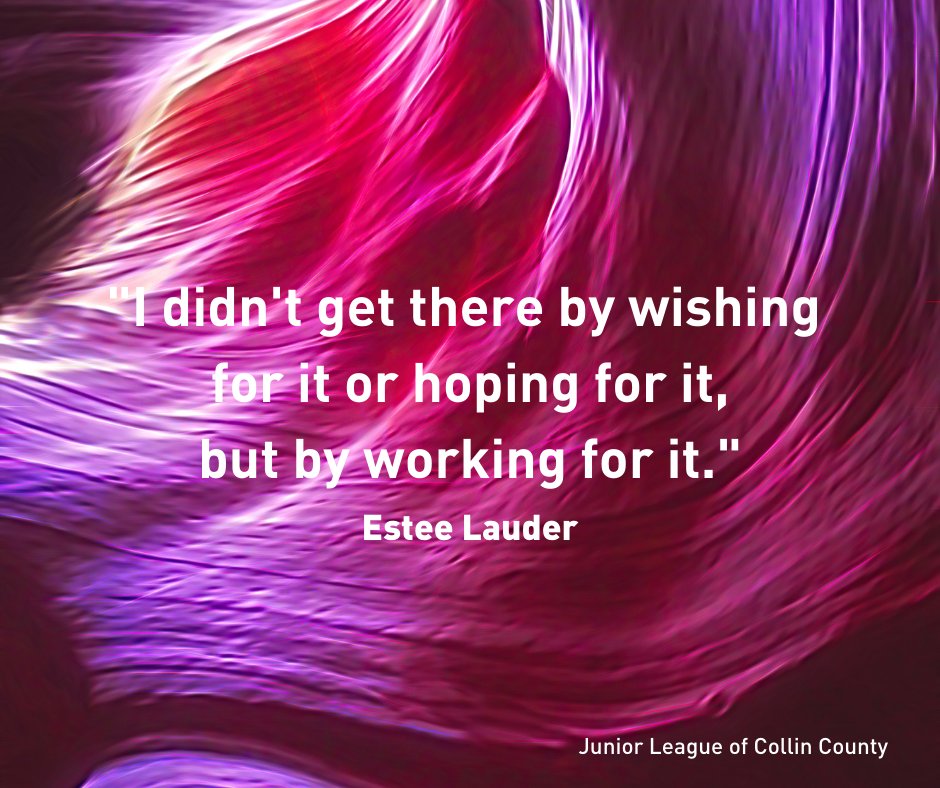 #JLCollinCounty knows that hard work pays off. Thank you for being a trailblazer, Estee Lauder. The <a href="/EsteeLauder/">Estée Lauder</a> company focuses their giving on health, girls' education, well-being, diversity, &amp; sustainability. #JuniorLeague #EsteeLauder #motivationalmonday