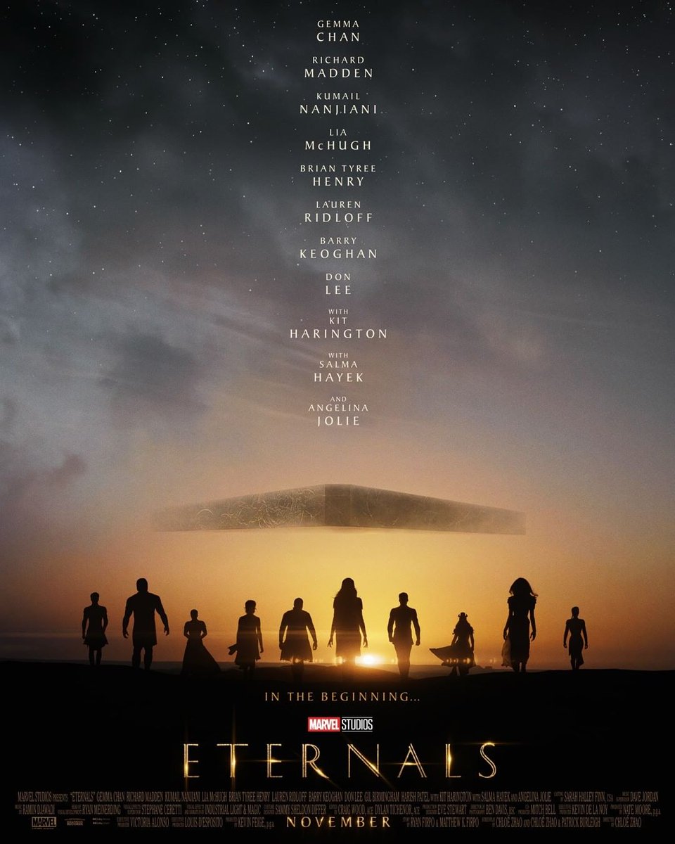 Primeiro poster oficial de Eternals, novo filme da Marvel Studios.
