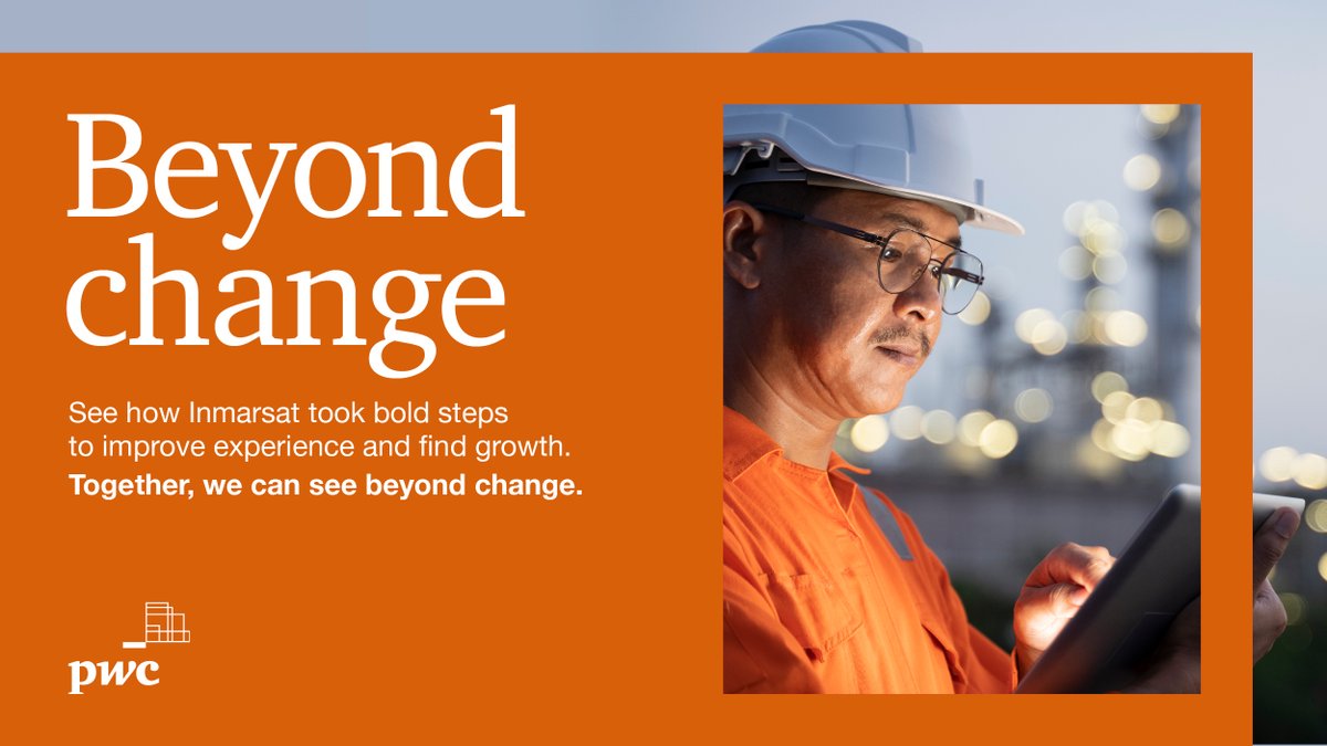 Great example of how PwC helped Inmarsat to rapidly evolve products, increase order volumes, and improve customer experience, whilst improving security pwc.to/3rDtTqK #SeeBeyondChange