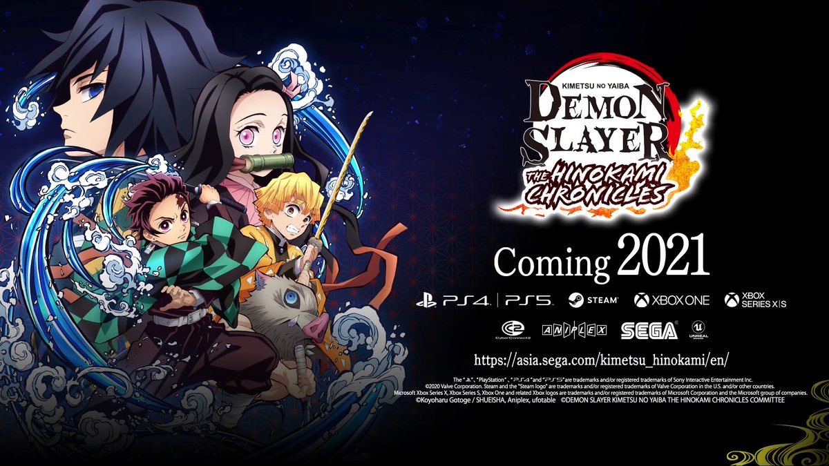 Demon Slayer: The Hinokami Chronicles will be released in English in 2021 and Published by SEGA (in Asia for now) 

Official website: asia.sega.com/kimetsu_hinoka…