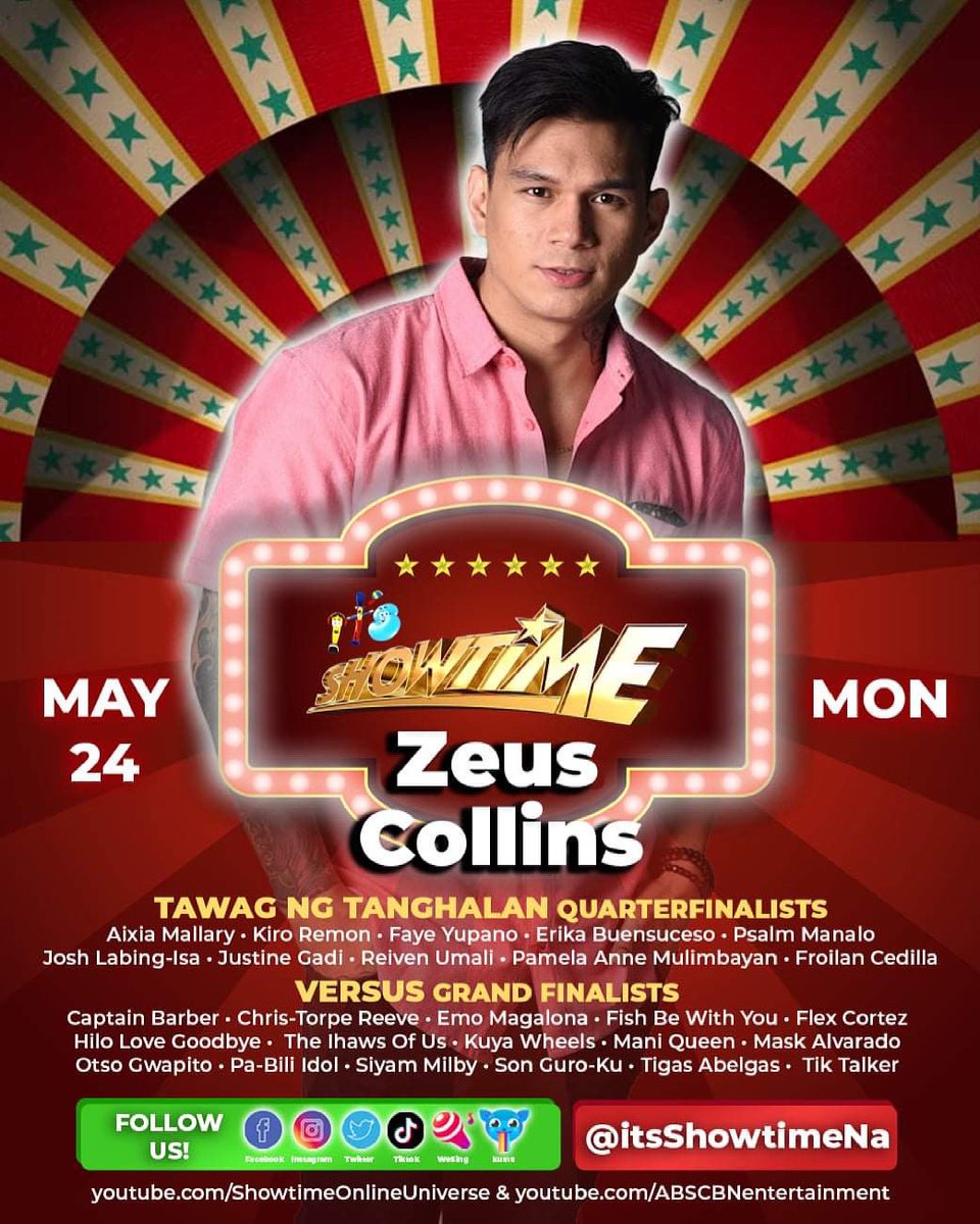 starmagicphils's tweet photo. Madlang People! Pasiklabanan na ng mga nakakabilib na talento this week! Abangan ang The God of the Dancefloor na si Zeus Collins ngayong tanghali sa It's Showtime! ! 🎪🎙️ 🆚 #ShowtimeAwitized https://t.co/fdj0fjqnPV