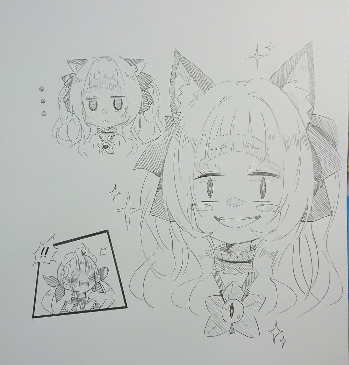 昨日のニタァなシオンちゃん落書きの個人的好きポイント!
実はシオンちゃんの表情に合わせてこの星の表情も変わるというね✨ 