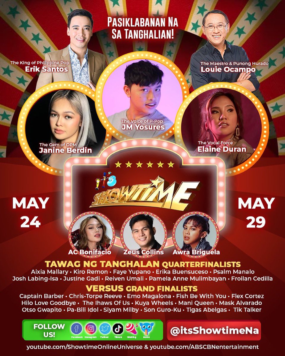 starmagicphils's tweet photo. Madlang People! Pasiklabanan na ng mga nakakabilib na talento this week! Humanda na sa kanilang paghaharap sa Tawag ng Tanghalan Quarter Finals at Versus: The Grand Showpresa sa It's Showtime! 🎪🎙️ 🆚 #ShowtimeAwitized https://t.co/UFY1ckbcza