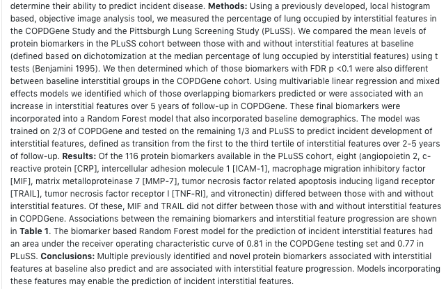 leticiakawano's tweet photo. 10/ #ATS2021 

Still on ILA progression measured by CT densitometry. Interesting work by Tracy, Matt, @ivanorosas  and cols: congrats!

Watch this space, #BERTHAstudy is also looking at ILD progression (specifically in RA) @AlissonPuglies1 

https://t.co/LYgJnmRxkP https://t.co/LOYAyN93yK
