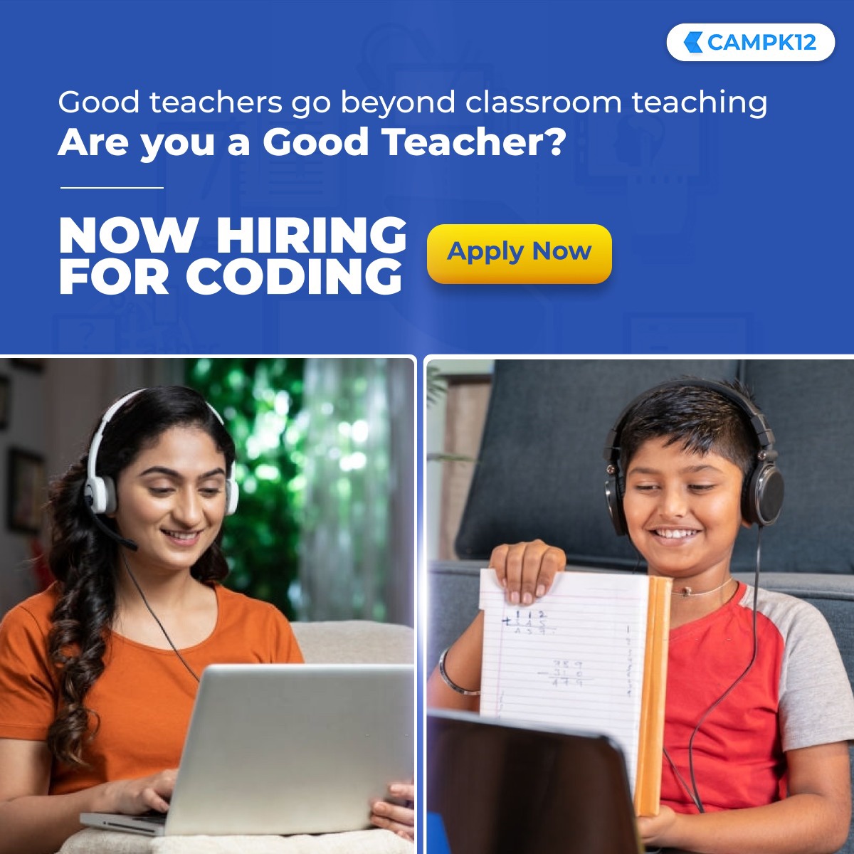 CampK12's tweet image. Anyone can communicate what’s in a book but only a good teacher ensures that their students have clear concepts in their head. 
We are looking for #CodingTeachers who go beyond classroom learning
If that’s you, reach out to us on bit.ly/ck12hiring
#HIRINGNOW
