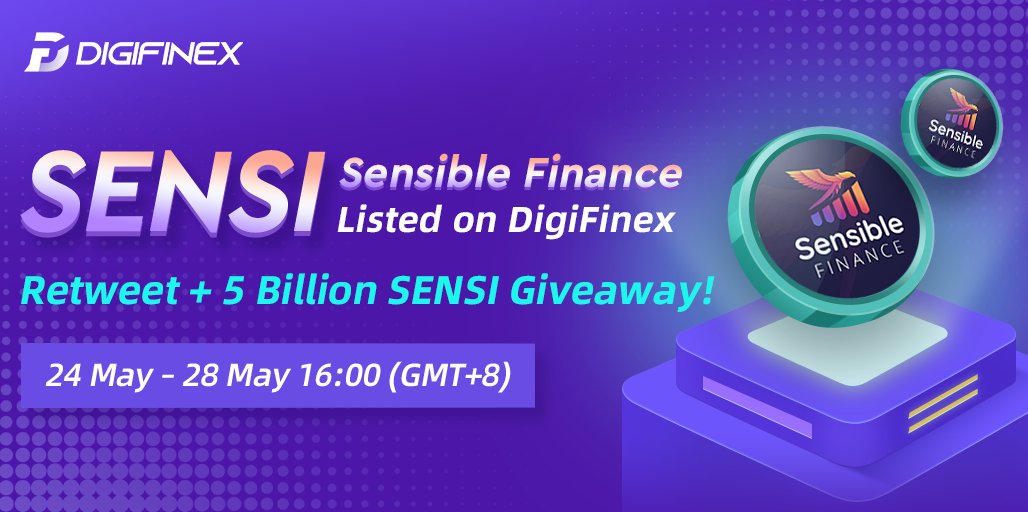 DigiFinex's tweet photo. We have listed @sensiblefinanc1 $SENSI today! ➰

Retweet with our #SENSI Event Poster on @DigiFinex and you could share 5 Billion SENSI Giveaway! 💥
 
☑️Follow @DigiFinex 
☑️RT with your UID + Tag 3 friends 😁

#DigiFinexListsSENSI #Giveaway #DigiFinex https://t.co/vMOFwrQMSL