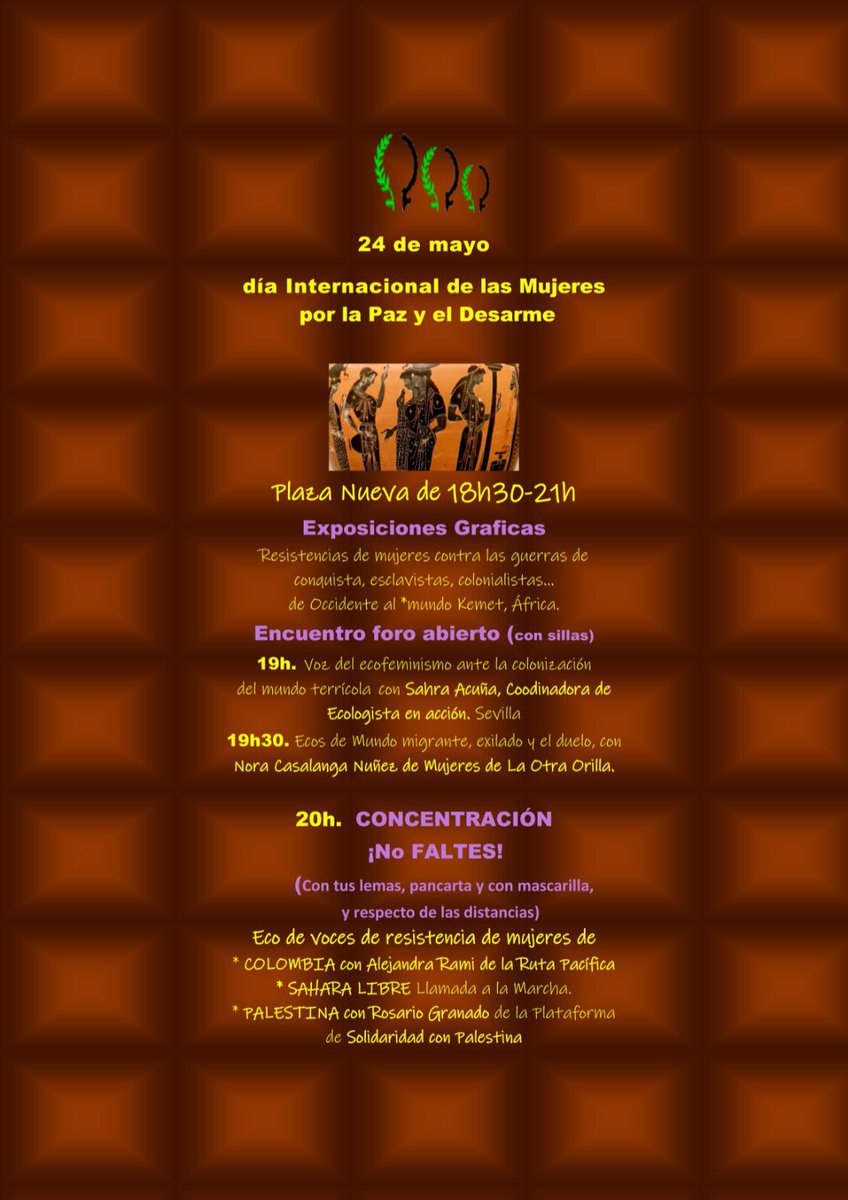aapss's tweet photo. Estaremos esta tarde con @MujeresNegroSev reivindicando en el Día Internacional de la #Mujeres por la #Paz y el #Desarme porque La Paz no se regala, la Paz se construye. Y desde allí invitaremos a #LasResistentes a la @marchasaharaui https://t.co/DOff4veOON