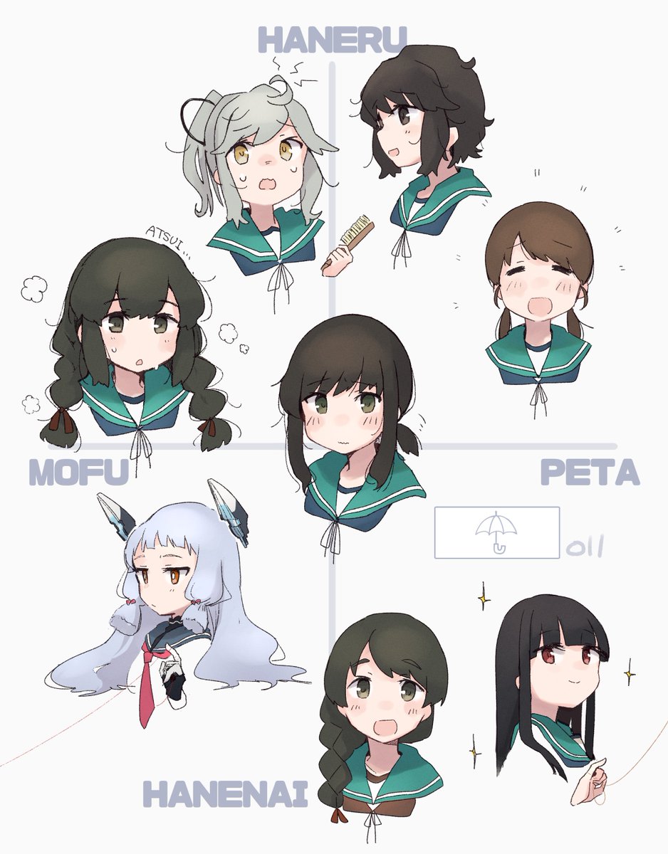 fubuki (kancolle) ,hatsuyuki (kancolle) ,isonami (kancolle) ,miyuki (kancolle) ,murakumo (kancolle) ,shirayuki (kancolle) multiple girls long hair braid black hair 6+girls sailor collar grey hair  illustration images