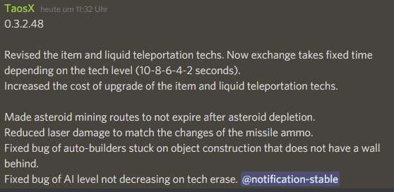 FinalUpgradeDev's tweet photo. New #patch for #FinalUpgrade is out!
item and liquid teleportation exchange takes fixed time depending on the tech level.
asteroid mining routes to not expire after asteroid depletion
#indiegame #indiedev #gamedev #gaming #gamer #game #steam #space #scifi #factory #strategy https://t.co/T93SkgKPd2