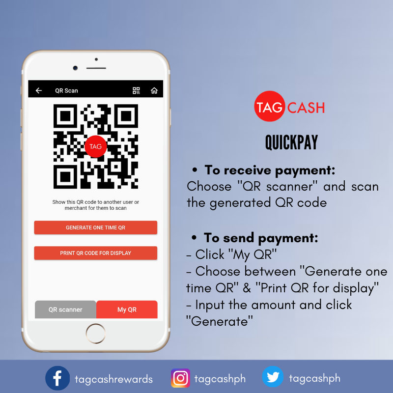 tagcashcom's tweet photo. Here are the ways to transfer money using your Tagcash app.

 Use TAG ID number or Email address
 Scan QR code
 Quickpay
 Wallet request

Note: Fee varies depending on the cash out option
#SwitchToCashless https://t.co/j7Sps0KyIz