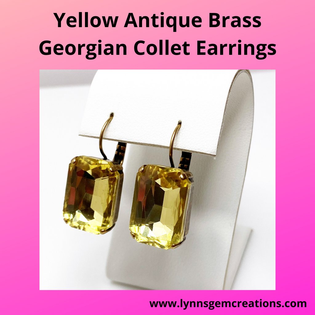 Yellow Crystal Antique Brass Octagon Earrings.🤩
bit.ly/3hIarYp⁠
#crystal #crystalearrings #earringsforwomen #giftboxed #yellowcrystaldrops #yellowearrings #antiquebrass #MHHSBD #TheCraftersUK⁠ #octagonearrings #georgiancollet #pasteearrings #riviereearrings