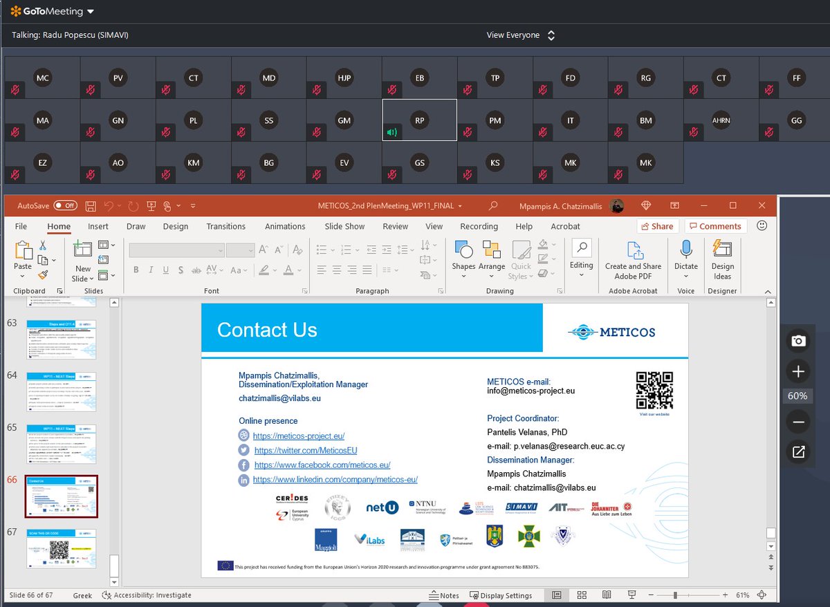 MeticosEU's tweet photo. #METICOS 2nd Plenary meeting day! From early this morning @MeticosEU partnership has met & is currently discussing in-depth all WPs and tasks, planning & securing the proper execution & implementation of the project activities.
#meticos #besria #h2020bescluster https://t.co/7odDI6vLwK