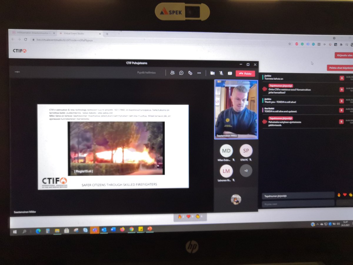 ctif_fin's tweet photo. .@MikkoSaastamoi2 toteaa, että emme voi tehdä niinkuin aina ennen on tehty, jos haluamme edistää pelastajien työturvallisuutta ja sivullisten turvallisuutta ajoneuvopelastamistilanteissa. Tarvitsemme koulutusta, tietoa - ja käyttövoimatarroja. #iso17840 #ctif @ctif_org https://t.co/IZE0RIpJoS