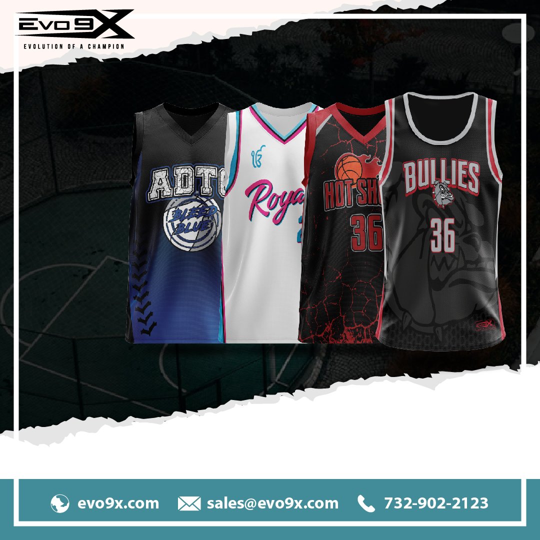 Get high-quality custom sublimated basketball jerseys in all sizes for men, women & youth. Our basketball jerseys are 100% customizable, comfortable, and soft. 🔗 𝐋𝐞𝐚𝐫𝐧 𝐌𝐨𝐫𝐞 👉 hubs.ly/H0NWHWs0 #Evo9x #CustomSublimatedJerseys #BasketballJerseys