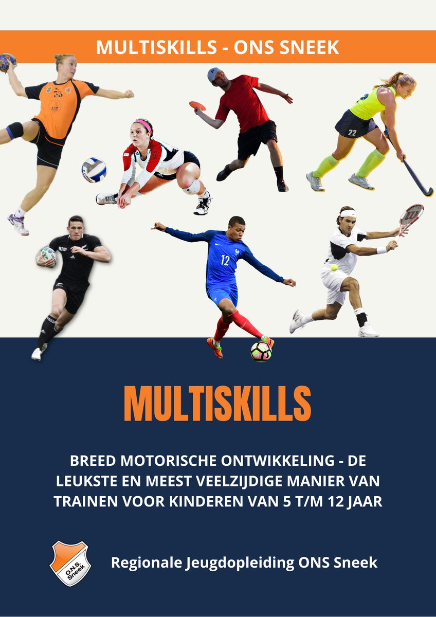 JeugdONS's tweet photo. ‼️ @ONSSneek start als één van de eerste clubs in (Noord) Nederland met een structureel aanbod voor jeugdleden van 5 t/m 12 jaar gericht op breed motorische ontwikkeling: Multiskills! Een derde training gericht op veelzijdig leren bewegen. Meer info? 👇👇

https://t.co/Or5OhE5i9h https://t.co/5UZsluWwVY