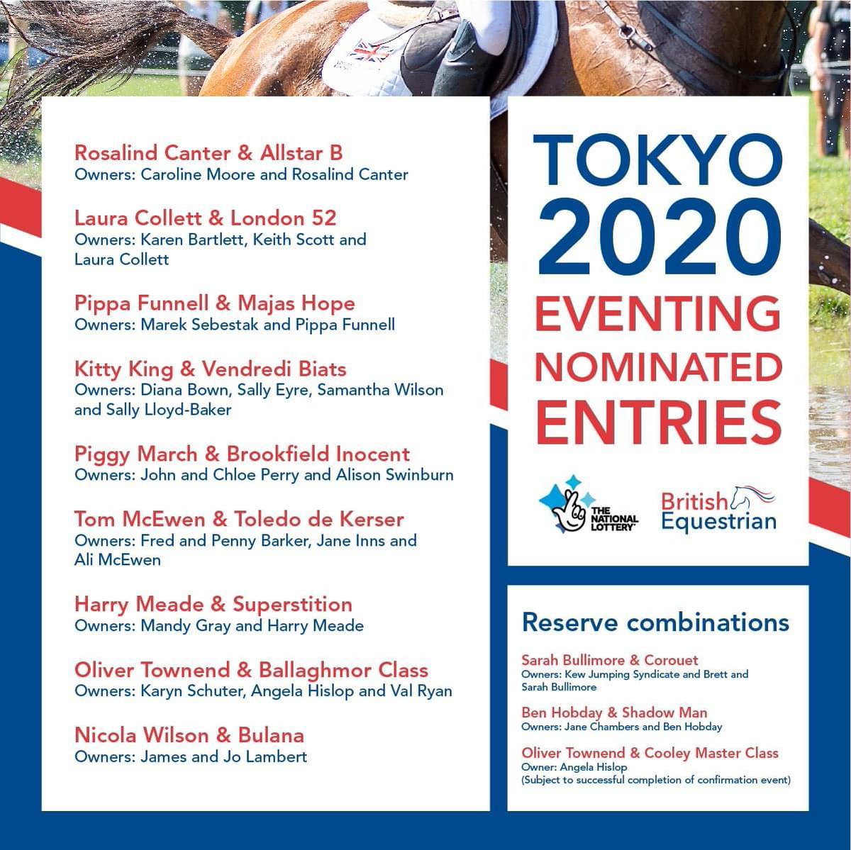 BlenheimHorse's tweet photo. We're excited to see so many outstanding British horse and rider combinations nominated for @Tokyo2020 🇬🇧

To make it even better, we hope to be welcoming some of them to #BPIHT later this year as well 🐴

Tickets are on sale now ➡ https://t.co/B4o4Mby6r6 https://t.co/wOpzFEaunW