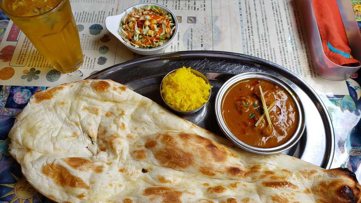 StevenOnTheMove's tweet photo. For lunch today, I dined at one of the many Indian restaurants in the area. My friend & I ate at a place near Haijima Station called Bilashi (インド料理店ビラシ). I ordered a lunch set that included the curry of the day, nan, rice, and a salad. Yum! #StevenExploresTokyo https://t.co/HRusOz39tS