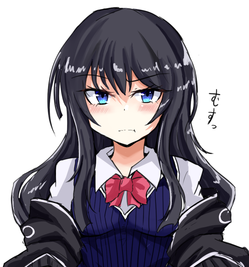 黒髪ロング碧眼の女の子 三日月とと のイラスト