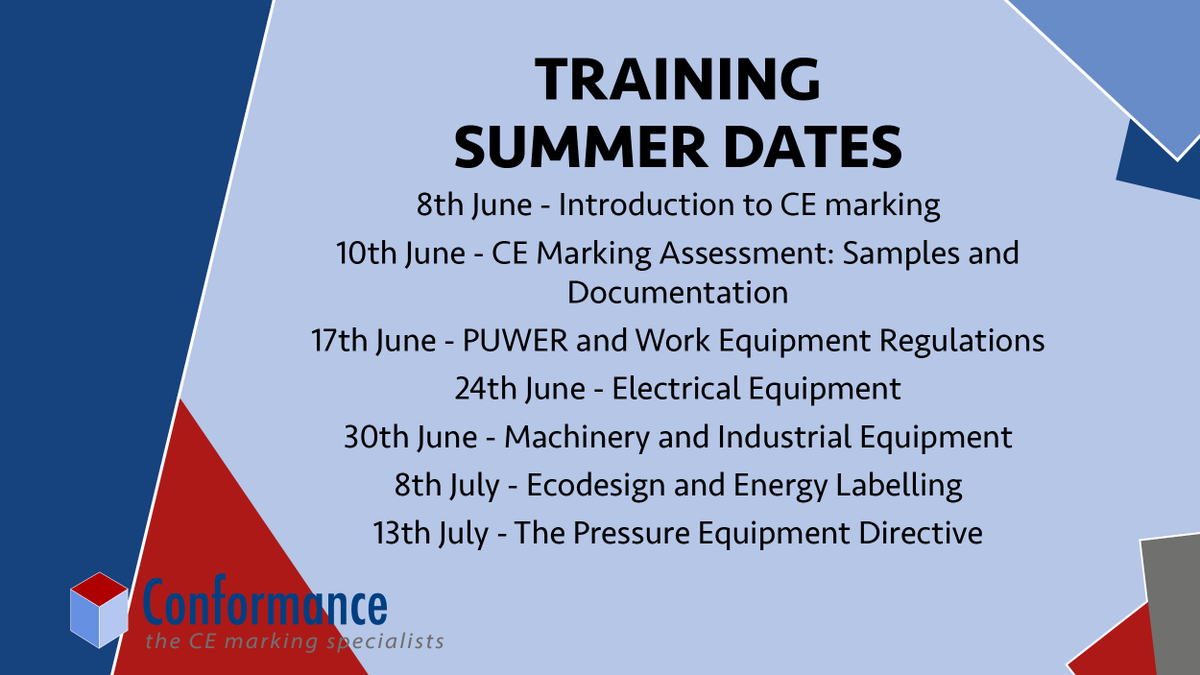 ConformanceLtd's tweet photo. Our summer training dates are available to book now.
https://t.co/McnbBv56yL 
#MarketingMonday #compliance #Training #rulesandregulations https://t.co/BdCJuCSGrO