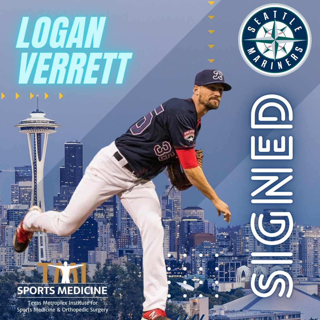 TMISportsMed's tweet photo. Congrats to Logan Verrett for signing with the Seattle Mariners. Logan pitched 1 game for the Cleburne Railroaders where he went 6 innings and 7 strikeouts. Logan has reported to the AAA Tacoma Rainiers.
#MLB #Pitcher #Baseball #Mariners #Rainiers #Rehab #TommyJohn #Comebackszn https://t.co/lLbDsdHvl9