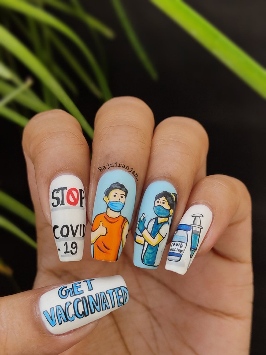 Rajnirajan2's tweet photo. Let's get your weapon and get armed to fight against this evil... Get vaccinated get sheilded. 💉🩹
Stay home 🏡 stay safe😊
#ɢᴇᴛᴠᴀᴄᴄɪɴᴀᴛᴇᴅ
Freehand nailart
 #coronavacccine  #rajninails  #corona #coronavirus   #coronavirusnails #coronavirusnailart https://t.co/XFBo1izMV3