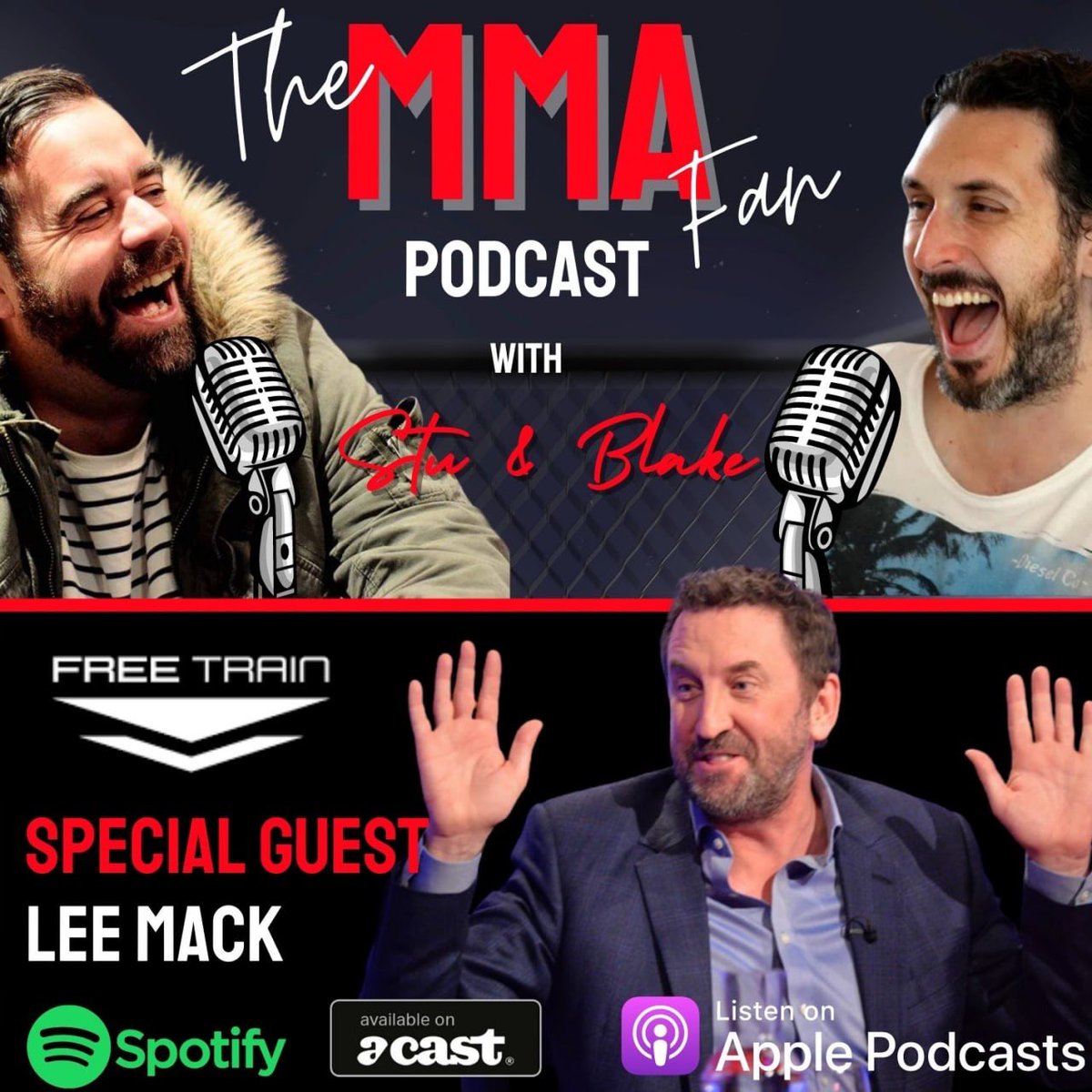 Out Now!!
@themmafanpodcast 
Special guest Lee Mack
Hosts <a href="/blakeharrison23/">blake harrison</a> &amp; <a href="/stuwhiffen/">Stu Whiffen</a> ask comedian Lee to watch <a href="/AndreiArlovski/">Andrei Arlovski "The PIT BULL’</a> v <a href="/travisbrowneMMA/">Travis Browne</a> for the first time and then we go in on it and so much more!!
Listen aca.st/a83d5f