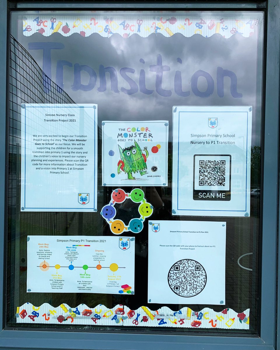 We are very excited to begin our Transition Project this week! Please take a look at our transition display at the entrance to nursery with important information, scan the QR codes and please ask any questions you may have! This display will be updated with any new information 😀