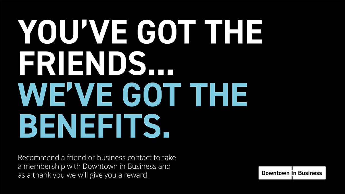 DowntownBusines's tweet photo. We have launched a new referral scheme for our members.
Refer a company to us who would be joining Downtown and you’ll be in with a chance to earn up to £500 in Individual Restaurants vouchers or even a 10% discount off your next year's membership.
#DIBFWB
https://t.co/oAjPGhwuaN https://t.co/IHMaSD4xyf