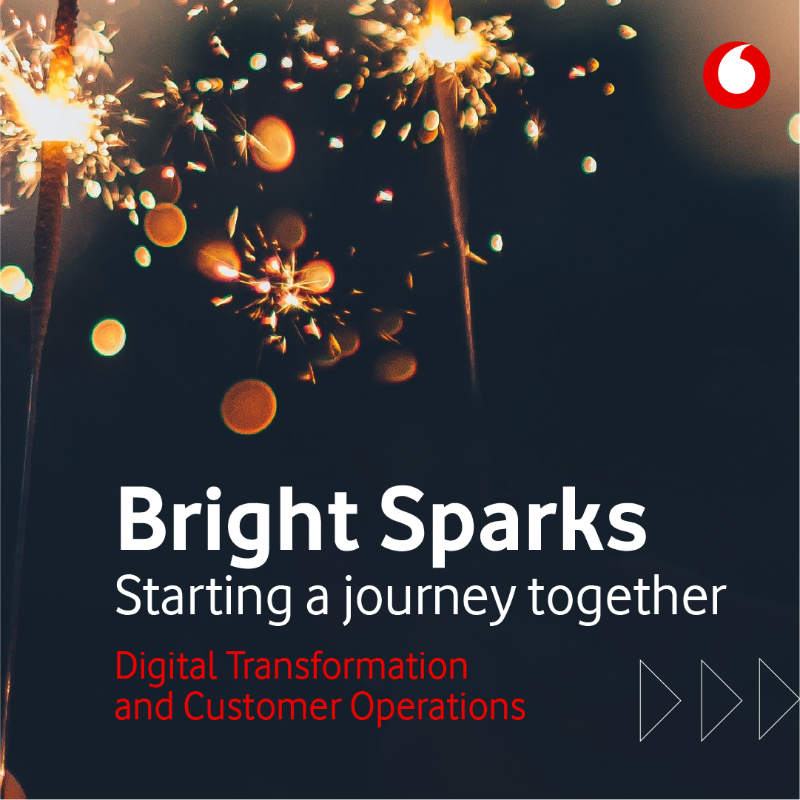 VodafoneGroup's tweet photo. Our Bright Sparks Programme is live. Meet some of this year's start-ups in the #DigitalTransformation &amp; Customer Operations category...