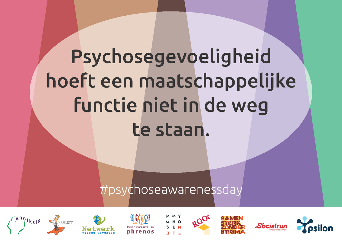 Psychose is immers voor velen een onbekende en onbegrepen aandoening en dat leidt helaas nog steeds tot veel vooroordelen en stigmatisering. Laat vandaag je stem horen op #psychoseawarenessday