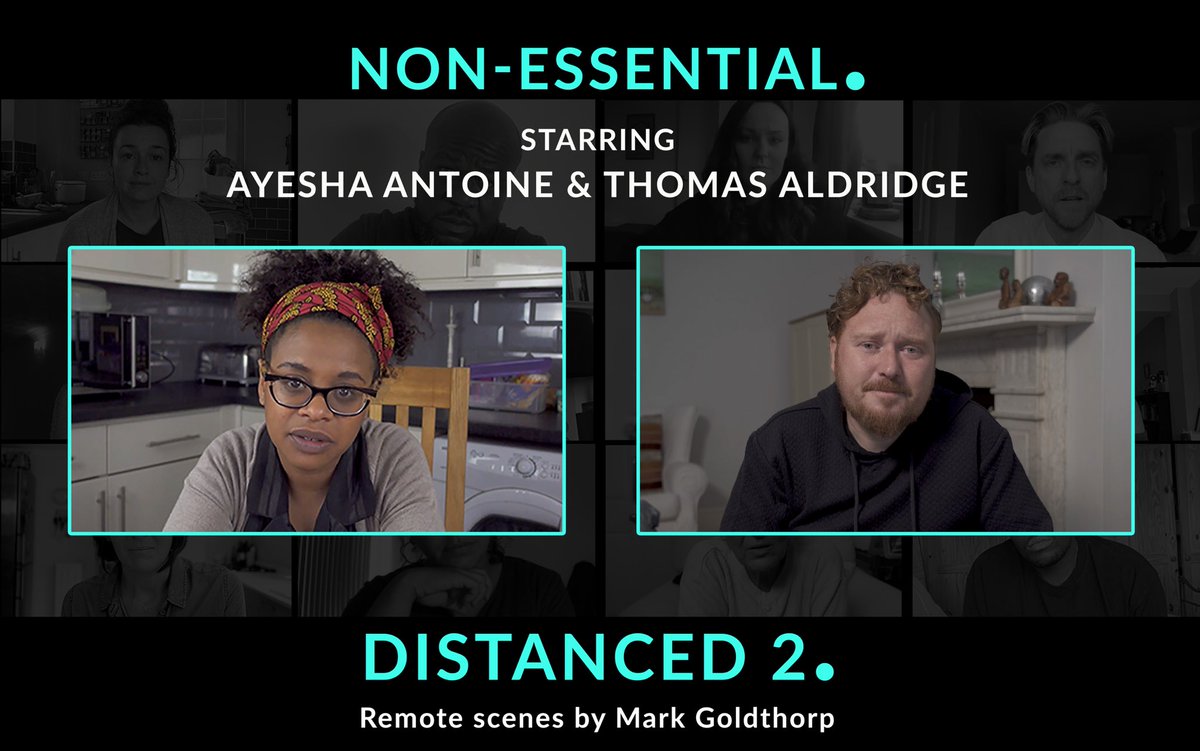 Distanced (@distancedscenes) on Twitter photo The final episode of DISTANCED.
NON-ESSENTIAL.
Coming this Friday 28th May, 8pm
Exclusively on YouTube
Starring <a href="/ayeshaantoine/">Ayesha Antoine</a> & <a href="/Thomas_Aldridge/">THOMAS ALDRIDGE ๐ซ</a>
The final episode of DISTANCED 2.
Written and Directed by <a href="/markgoldthorp/">Mark Goldthorp</a>
Filmed and Edited by <a href="/bigalbourne/">Al Bourne</a> The final episode of DISTANCED.
NON-ESSENTIAL.
Coming this Friday 28th May, 8pm
Exclusively on YouTube
Starring <a href="/ayeshaantoine/">Ayesha Antoine</a> & <a href="/Thomas_Aldridge/">THOMAS ALDRIDGE ๐ซ</a>
The final episode of DISTANCED 2.
Written and Directed by <a href="/markgoldthorp/">Mark Goldthorp</a>
Filmed and Edited by <a href="/bigalbourne/">Al Bourne</a>