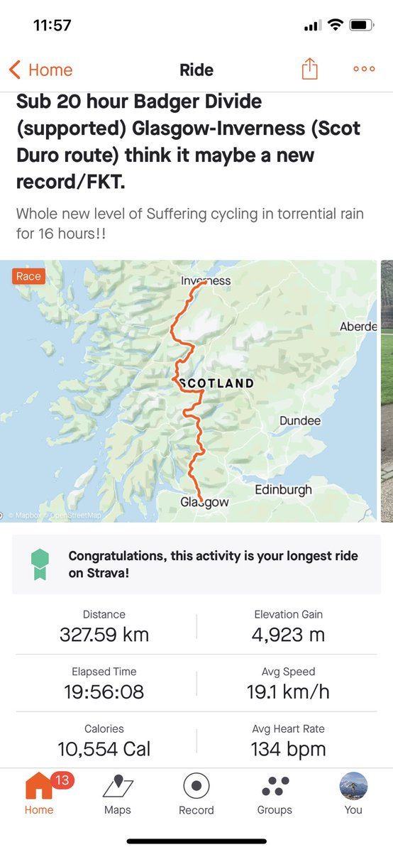 GetActiveRunnin's tweet photo. Sub 20 hour Badger Divide (supported) Glasgow-Inverness (Scot Duro route) think it maybe a new record
⁣
Whole new other level of suffering, cycling in torrential rain for 16 hours 🌧🥶
⁣
#Aspero #TimeToPlay #SalomonRunning #SuuntoRun  #TekoSocks #ActiveRoot #DiscoverGinger https://t.co/fSXjdhscUs