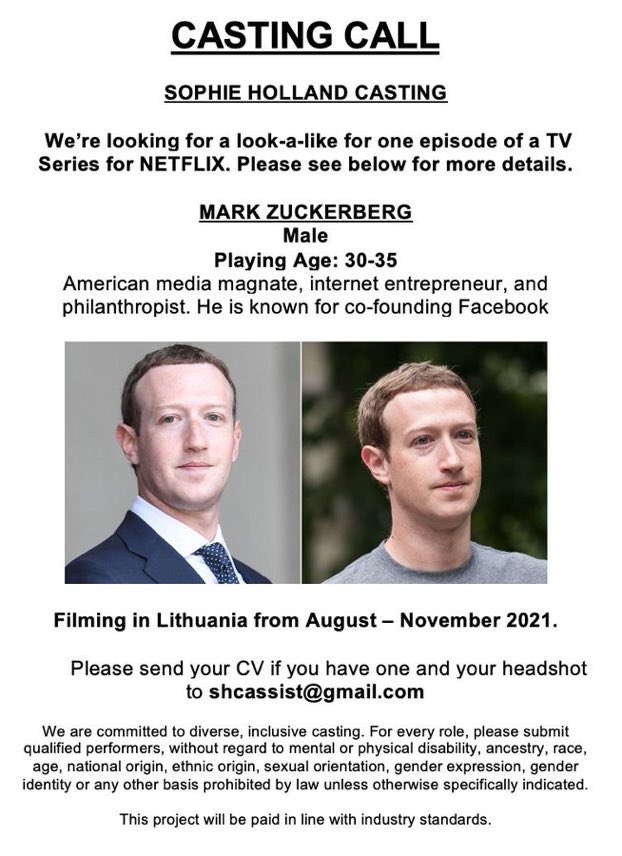 Please share and RT. Thanks a mill. #SHC #Casting x x