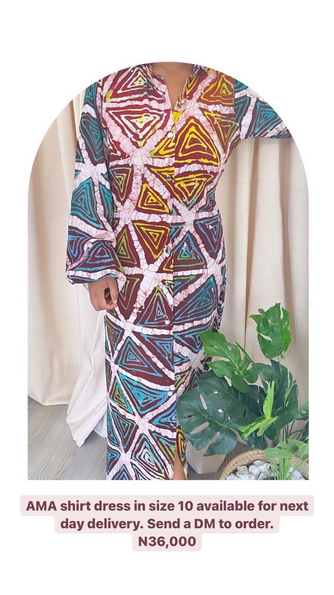 We have this shirt dress available for next day delivery 🥰 size 10 N36,000