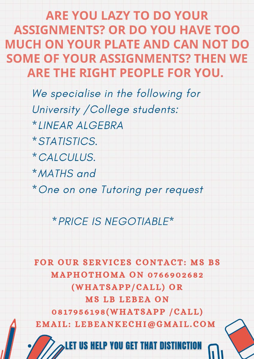 LesediLebea's tweet image. Enhle Tira Nota #makamu Zweli Mkhize Mathematics Assignments