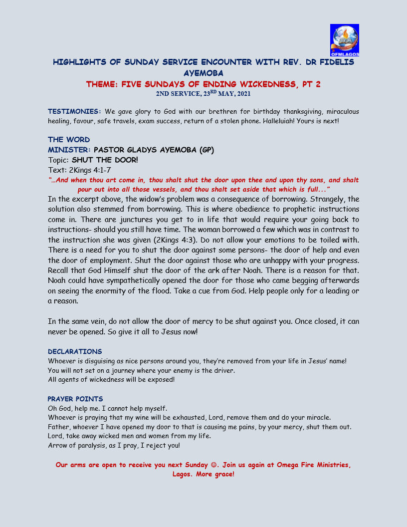 Edith Relive Our Sunday Service Encounter At Ofm Lagos With Rev Rayemoba And Pst Enifomhe You Ll Surely Be Blessed Ofm Mondaymotivation Mondaythoughts T Co D3suywpe2z