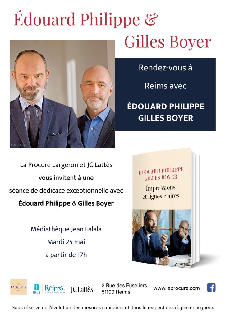 GillesBoyer's tweet image. A demain à Reims ! @EPhilippe_LH @VilledeReims @editionsLattes