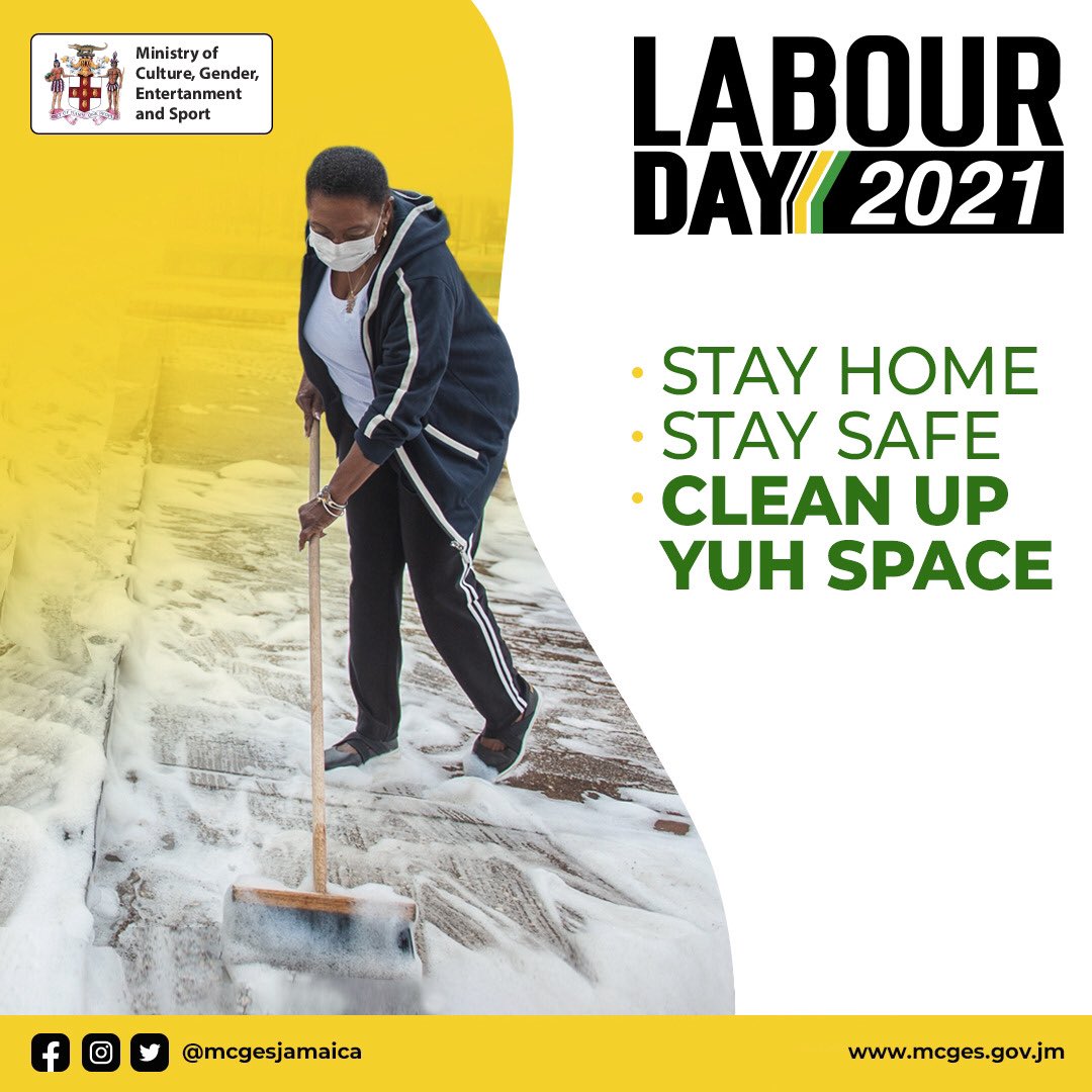 I will be working at home today, #LabourDay. 

Stay home, stay safe and clean up yuh space.

#Stayhome  #Staysafe #Cleanupyuhspace #LabourDay2021