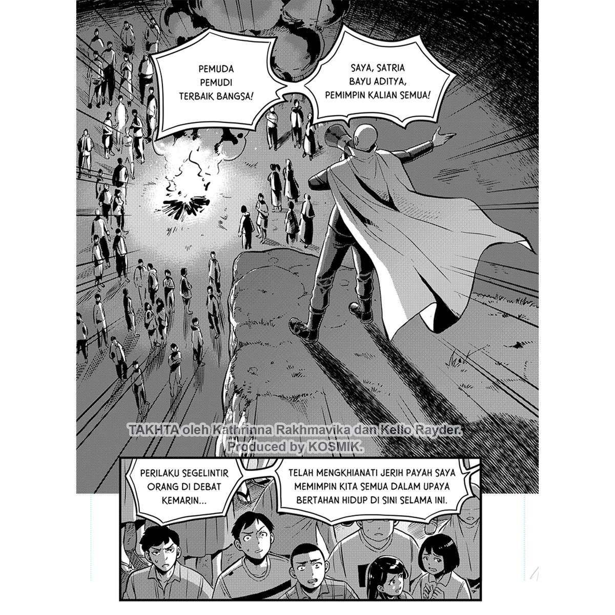 Satria melakukan langkah penuh kekerasan untuk mengambil alih kuasa! Sementara Jun dan Mello berusaha bernegosiasi, Iban dan Waru malah ditangkap. Bagaimana cara mereka keluar dari situasi ini?
CHAPTER 12 #KomikTakhta sudah dirilis! Silakan baca di https://t.co/mxGnTOs2Ga 👏