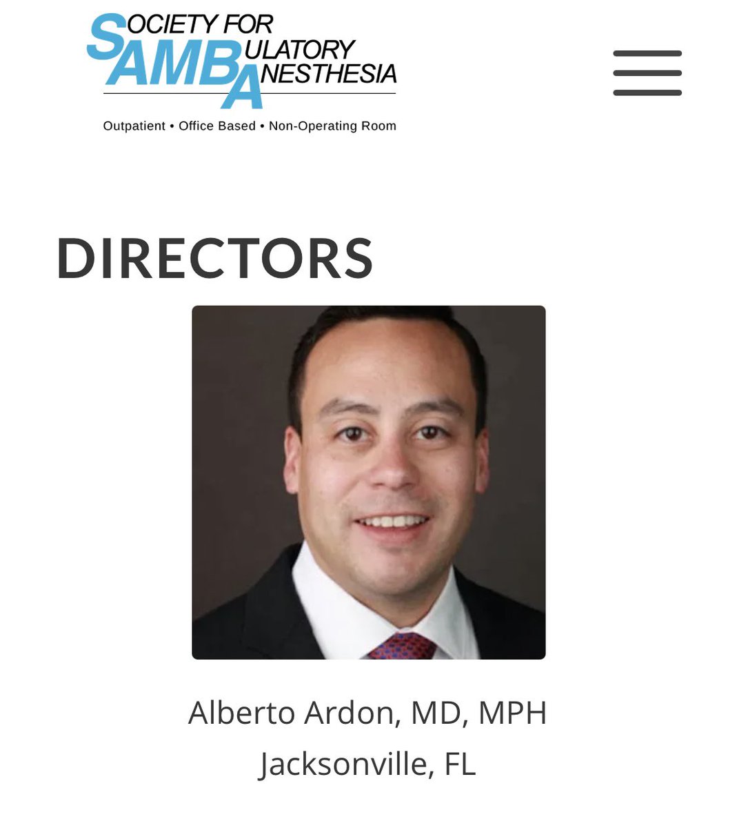 Alberto Ardon MD, MPH, FASA, SAMBA-F tweet media