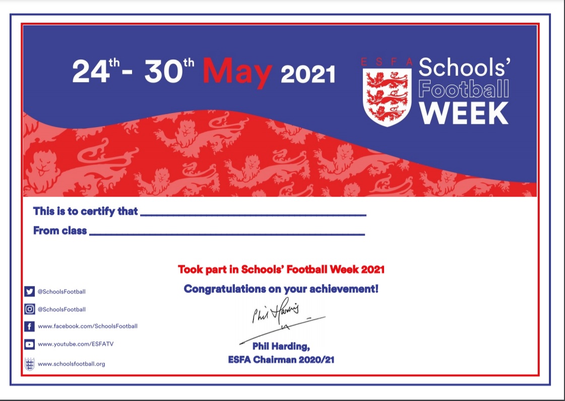 SchoolsFootball's tweet photo. Schools' Football Week ⚽

We're seeing so many messages showing us how you are celebrating #schoolsfootballweek 👏

We've added a participation certificate to dload on our website: https://t.co/dzIFN3okB3 

🔴 🔵 ⚪ https://t.co/keu48WxSl0