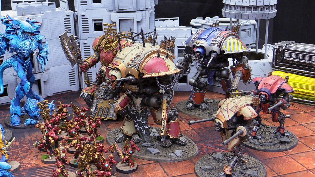 TableTop_Devils's tweet image. The dark gods descended, and with them came their pawns... Their dark war machines. Towering #Aeldari Wraithknights would face off against the demon knights of #Chaos 
#warhammer40k #warhammer40000 #eldar #chaosknights
youtu.be/Mf_b9L7lWNI