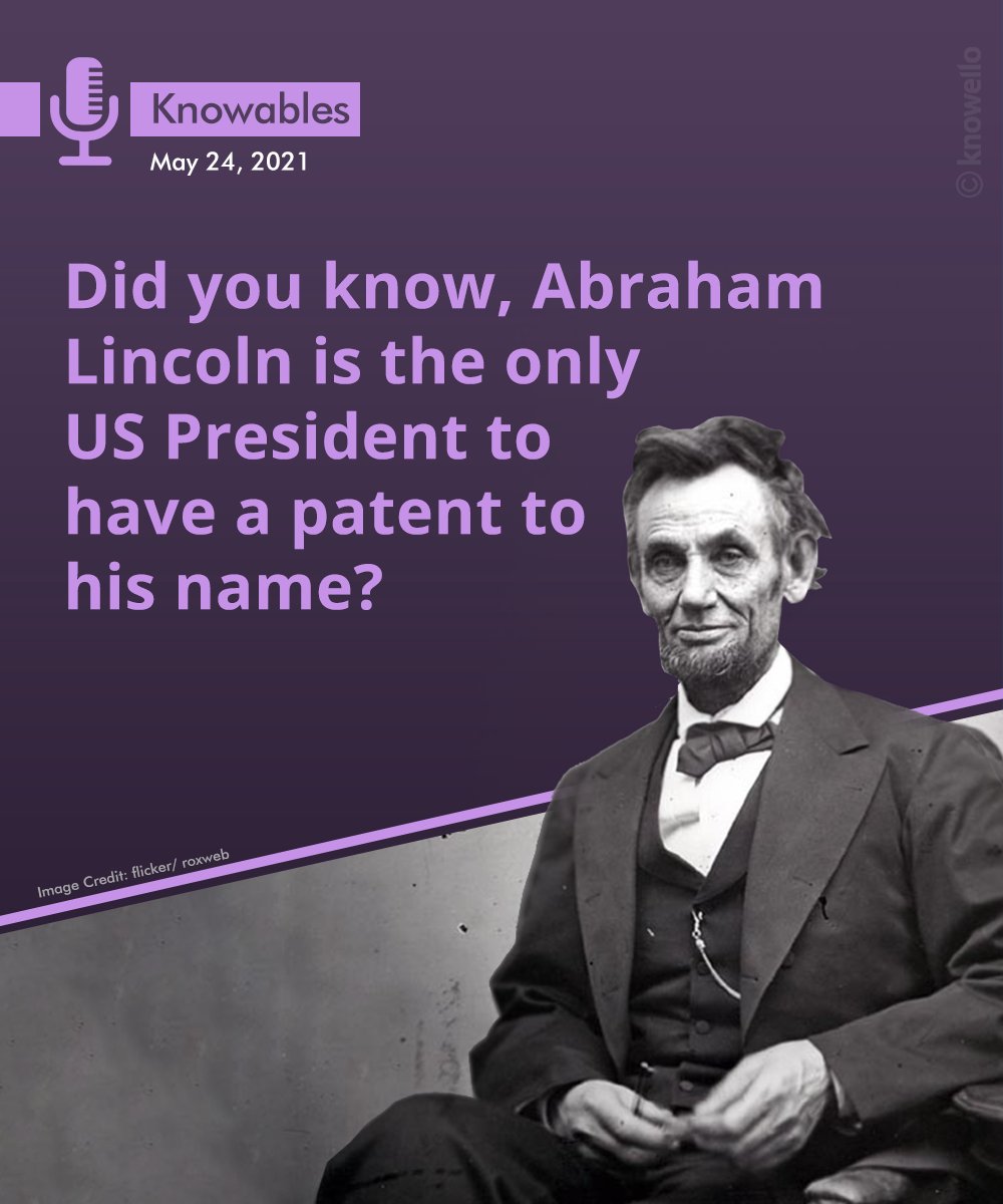 KnowelloWorld's tweet photo. The US President who ended slavery was a man of many talents. Here's one of his lesser known achievements.
#didyouknow #history #facts #lincoln #usa #patent #slavery #president #invention #knowello #knowables https://t.co/kaSPOWA90w