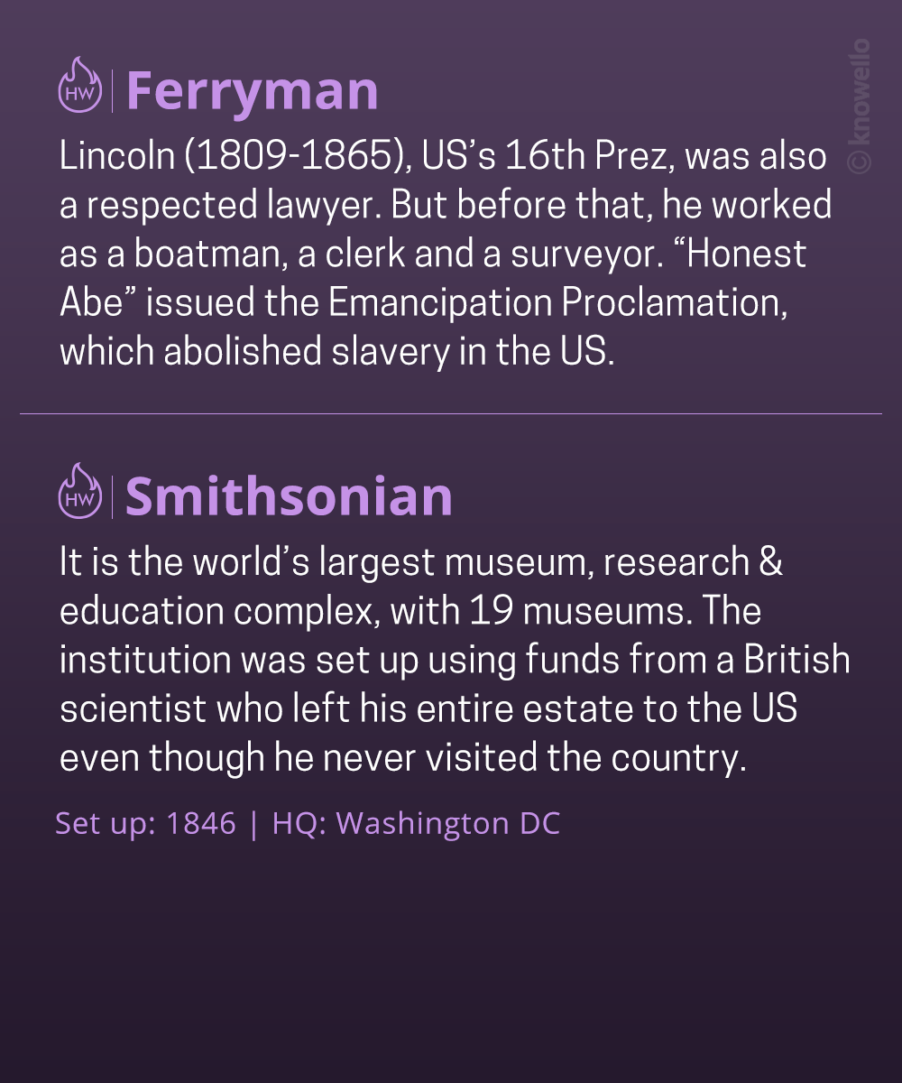 KnowelloWorld's tweet photo. The US President who ended slavery was a man of many talents. Here's one of his lesser known achievements.
#didyouknow #history #facts #lincoln #usa #patent #slavery #president #invention #knowello #knowables https://t.co/kaSPOWA90w