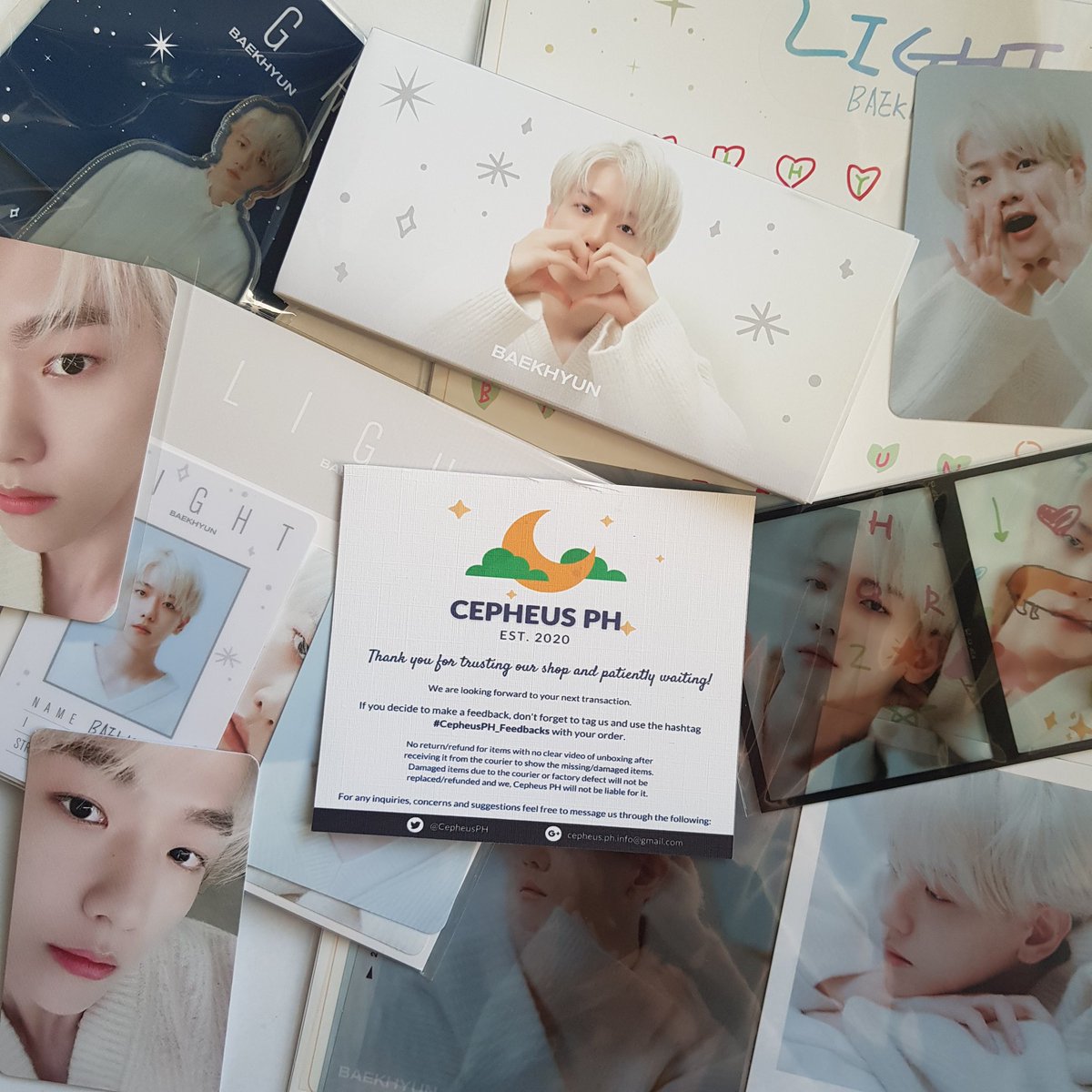 baekshaul's tweet image. received this a few days ago pero now ko lang napost hehe o(&amp;gt;ω&amp;lt;)o thank you @CepheusPH for holding this group order and for packing the items really well (*´︶`*) ang dami ko na namang baekhyun sa room ko wieeeeヽ(♡‿♡)ノ

#CepheusPH_Feedbacks