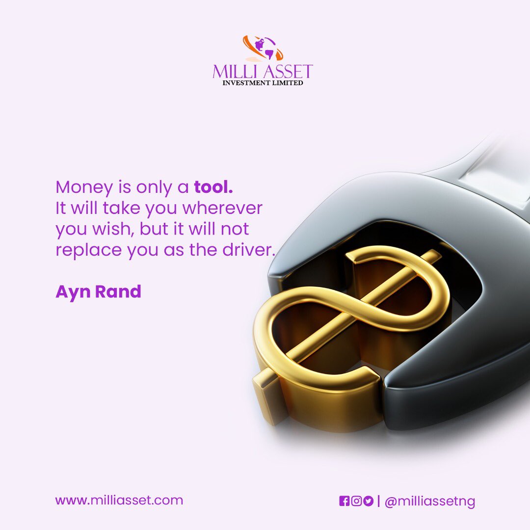 milliassetNG's tweet photo. Money is only a tool. 

#milliasset #loans #investment #quickloan #money #mondaymotivation #mondaythoughts https://t.co/vW5B2xYYal