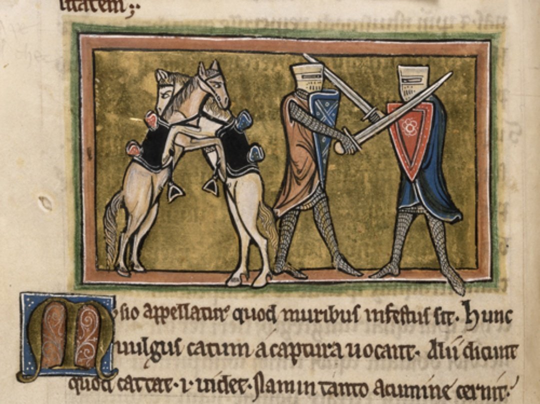 Scribe 1: I need you to draw a couple of knights and horses fighting

S2: Weird, but okay

S1: (A few minutes later) just to clarify, I meant the knights fighting each other, and the horses nearby.

S2: Ooooh, that makes...more sense

S1: Than what?

S2: Nothing

S1: THAN WHAT