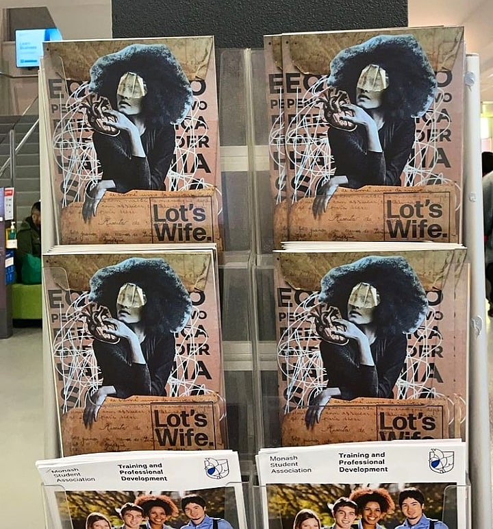 FabularioC's tweet photo. I'm so thrilled to see my art on the cover of Lot's Wife, a magazine founded by Monash University students in 1964. #womensart #artcollage https://t.co/i4Ro8Ky0S8
