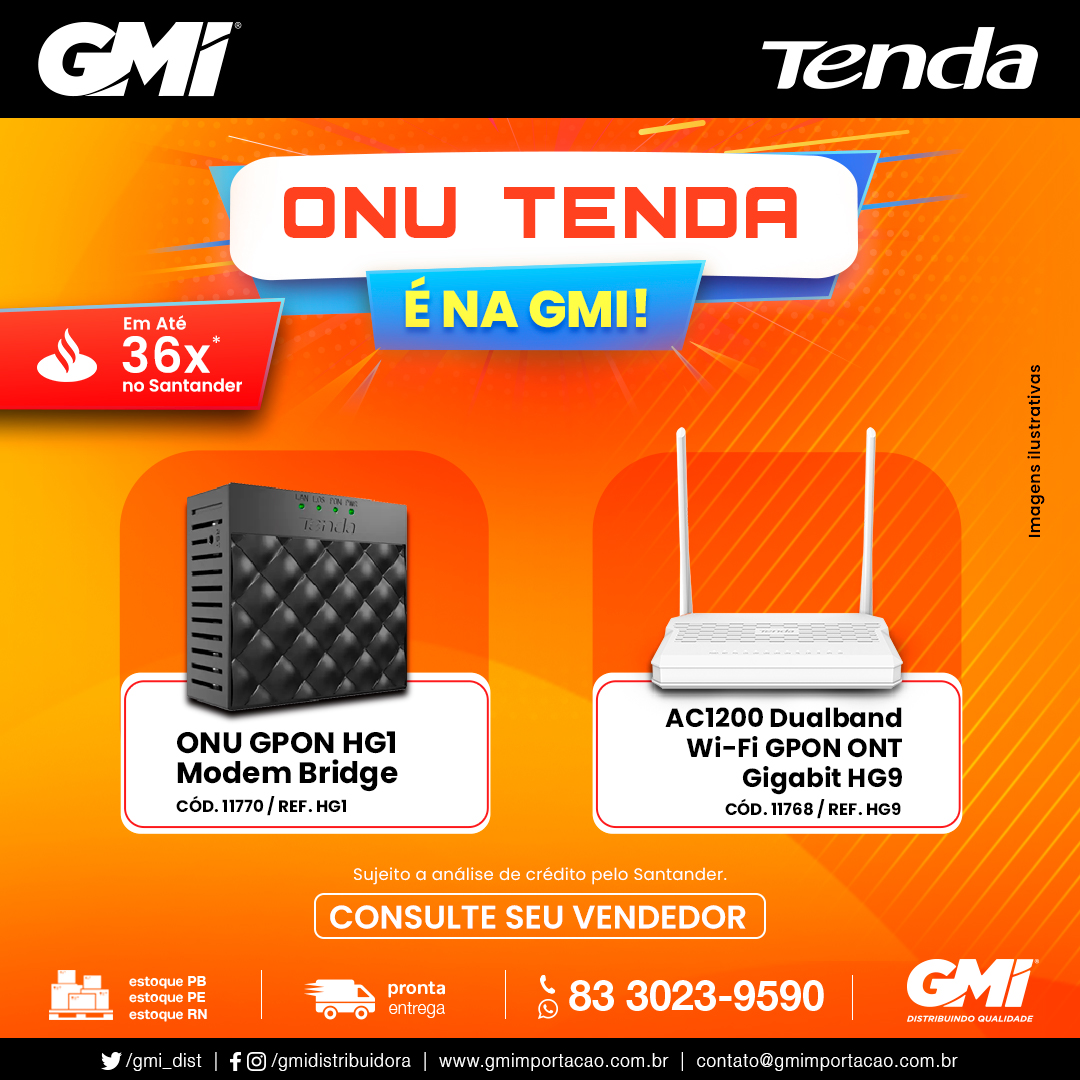 gmi_dist's tweet image. A Tenda, líder de mercado de equipamentos de rede, tem também a sua linha para o mercado de Fibra Óptica e internet de alta velocidade. A sua linha de ONUs é ideal para garantir a rapidez e excelência na conexão!

Confira na GMI!

#gmidistribuidora #tendatech #onu