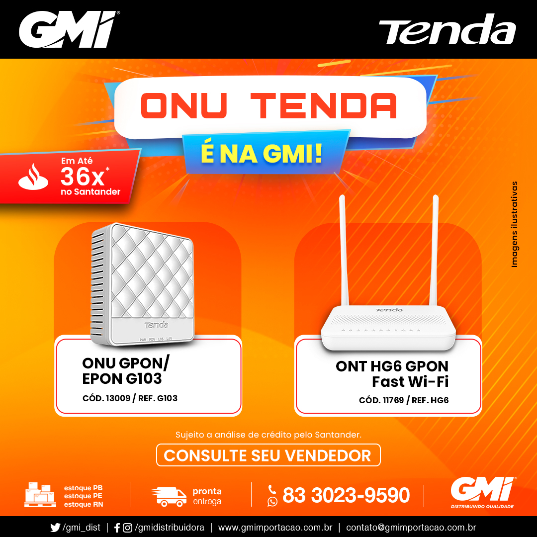 gmi_dist's tweet image. A Tenda, líder de mercado de equipamentos de rede, tem também a sua linha para o mercado de Fibra Óptica e internet de alta velocidade. A sua linha de ONUs é ideal para garantir a rapidez e excelência na conexão!

Confira na GMI!

#gmidistribuidora #tendatech #onu
